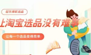 冠东·爆款店铺淘系爆款选品方法,23年从选品开始,一个好的选品思路决定于你是否盈利-稀缺资源库