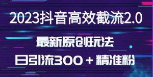 日引300＋创业粉，独家抖音高效截流2.0玩法（价值1280）-稀缺资源库