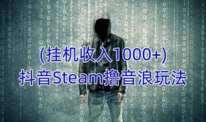 抖音Steam撸音浪玩法,挂机一天收入1000+不露脸 不说话 不封号 社恐人群福音-稀缺资源库