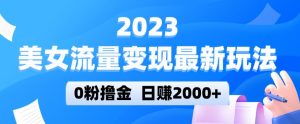 2023美女流量变现最新玩法,0粉撸金,日赚2000+,实测日引流300+-稀缺资源库