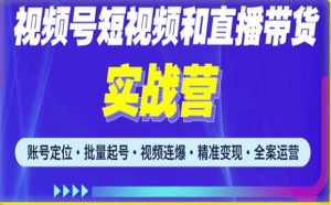 2023最新微信视频号引流和变现全套运营实战课程,小白也能玩转视频号短视频和直播运营-稀缺资源库