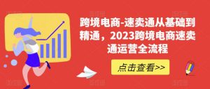 跨境电商-速卖通从基础到精通,2023跨境电商速卖通运营全流程-稀缺资源库