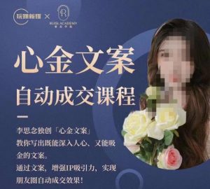 心金文案自动成交课程,教你写出既能深入人心又能吸金的文案,实现朋友圈自动成交效果-稀缺资源库