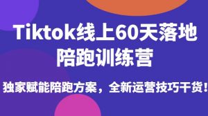 Tiktok线上60天落地陪跑训练营,独家赋能陪跑方案,全新运营技巧干货-稀缺资源库