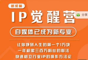 树成林·IP觉醒营，快速树立行业IP的操作方法论，让你赚到人生的第一个1万块（更新）-稀缺资源库