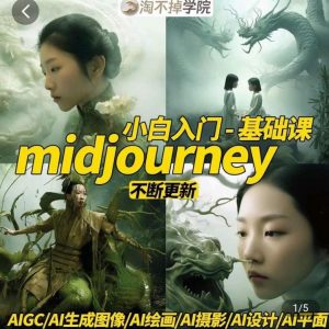 淘不掉学院·midjourney小白入门基础，​AI摄影+AI设计+AI绘画-AIGC作图-稀缺资源库