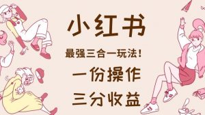 小红书最强三合一玩法,一份操作获得三份收益!【揭秘】-稀缺资源库