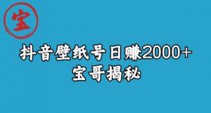宝哥抖音壁纸号日赚2000+,不需要真人露脸就能操作【揭秘】-稀缺资源库