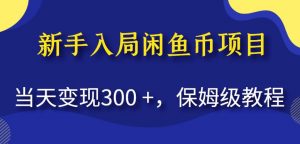 新手入局闲鱼币项目，当天变现300+，保姆级教程【揭秘】-稀缺资源库