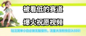 被看低的赛道爆火祝愿视频，玩法简单小白必做无脑操作，流量大涨粉快日入500-稀缺资源库