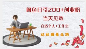 闲鱼精准引流创业粉,日引200+,当天见效,从此横着走-稀缺资源库
