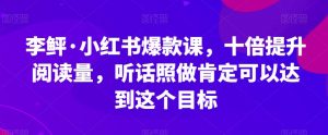 李鲆·小红书爆款课，十倍提升阅读量，听话照做肯定可以达到这个目标-稀缺资源库