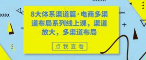 8大体系渠道篇·电商多渠道布局系列线上课，渠道放大，多渠道布局-稀缺资源库