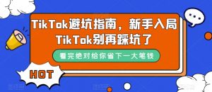 TikTok避坑指南,新手入局TikTok别再踩坑了-稀缺资源库