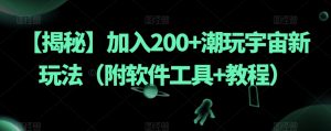 【揭秘】加入200+潮玩宇宙新玩法（附软件工具+教程）-稀缺资源库