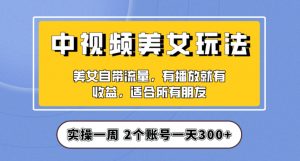实操一天300+，中视频美女号项目拆解，保姆级教程助力你快速成单！【揭秘】-稀缺资源库