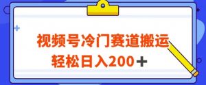 视频号最新冷门赛道搬运玩法，轻松日入200+【揭秘】-稀缺资源库