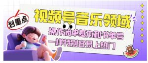 视频号音乐领域项目玩法，操作简单基本和书单号一样，特别容易上热门【揭秘】-稀缺资源库