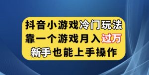 抖音小游戏冷门玩法，靠一个游戏月入过万，新手也能轻松上手【揭秘】-稀缺资源库