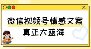 视频号情感文案，真正大蓝海，简单操作，新手小白轻松上手（教程+素材）【揭秘】-稀缺资源库