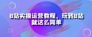 B站实操运营教程，玩转B站就这么简单-稀缺资源库