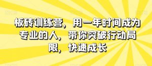 板砖训练营，用一年时间成为专业的人，带你突破行动局限，快速成长-稀缺资源库