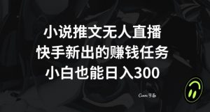 小说推文无人直播，快手新出的赚钱任务，小白也能日入300+【揭秘】-稀缺资源库