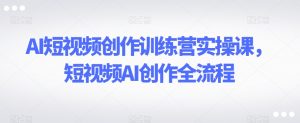 AI短视频创作训练营实操课，短视频AI创作全流程-稀缺资源库
