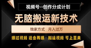 视频号无脑搬运新技术，破原创壕流量，独家方式，爆过视频，还会再爆【揭秘】-稀缺资源库