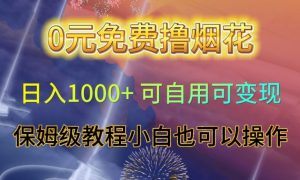 0元免费撸烟花日入1000+可自用可变现保姆级教程小白也可以操作【仅揭秘】-稀缺资源库