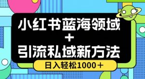 小红书蓝海虚拟＋引流私域新方法，100%不限流，日入轻松1000＋，小白无脑操作【揭秘】-稀缺资源库