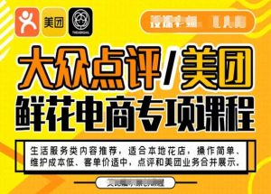 大众点评/美团鲜花电商专项课程,操作简单、维护成本低、客单价适中,点评和美团业务合并展示-稀缺资源库