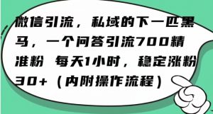 怎么搞精准创业粉？微信新赛道，每天一小时，利用Ai一个问答日引100精准粉-稀缺资源库