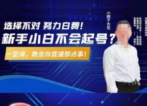 大左教您从0到1做直播带货，选择不对，努力白费，5小时课程搞定那点事，解决你起号问题-稀缺资源库