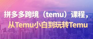 拼多多跨境（temu）课程，从Temu小白到玩转Temu-稀缺资源库
