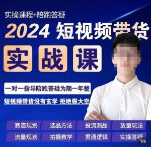 果哥·2024短视频带货实操课，​赛道规划/选品方法/投流测品/放量玩法/流量规划/拍摄教学-稀缺资源库