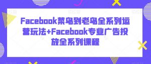 Facebook菜鸟到老鸟全系列运营玩法+Facebook专业广告投放全系列课程-稀缺资源库
