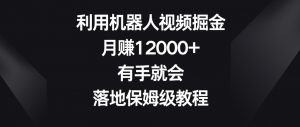 利用机器人视频掘金,月赚12000+,有手就会,落地保姆级教程【揭秘】-稀缺资源库