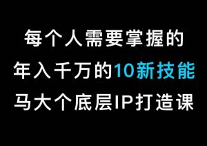 马大个的IP底层逻辑课,每个人需要掌握的年入千万的10新技能,约会底层IP打造方法!-稀缺资源库