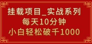 挂载项目，小白轻松破1000，每天10分钟，实战系列保姆级教程【揭秘】-稀缺资源库