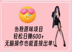 男粉原味项目，轻松日赚800+，无脑操作也能直接出单【揭秘】-稀缺资源库