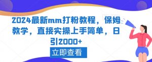 2024最新mm打粉教程，保姆教学，直接实操上手简单，日引2000+【揭秘】-稀缺资源库