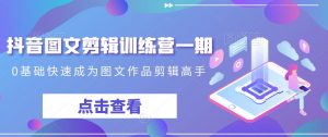 抖音图文剪辑训练营一期,0基础快速成为图文作品剪辑高手-稀缺资源库