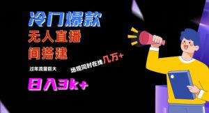 冷门爆款直播间手把手搭建，流量巨大，日入3k+【揭秘】-稀缺资源库