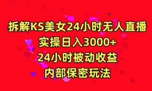 利用快手24小时无人美女直播，实操日入3000，24小时被动收益，内部保密玩法【揭秘】-稀缺资源库