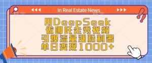 用DeepSeek做哪吒走秀视频,引爆流量涨粉利器,单日变现1k-稀缺资源库