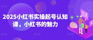 2025小红书实操起号认知课，小红书的魅力-稀缺资源库