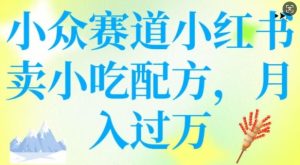 小众赛道小红书卖小吃配方,操作简单,月入过W-稀缺资源库