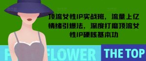 顶流女性IP实战班,流量上亿情绪引爆法,深度打磨顶流女性IP硬核基本功-稀缺资源库