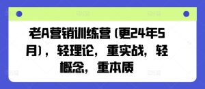 老A营销训练营(更25年1月)，轻理论，重实战，轻概念，重本质-稀缺资源库